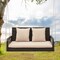 2-person Outdoor Wicker Porch Swing With Seat And Back Cushions